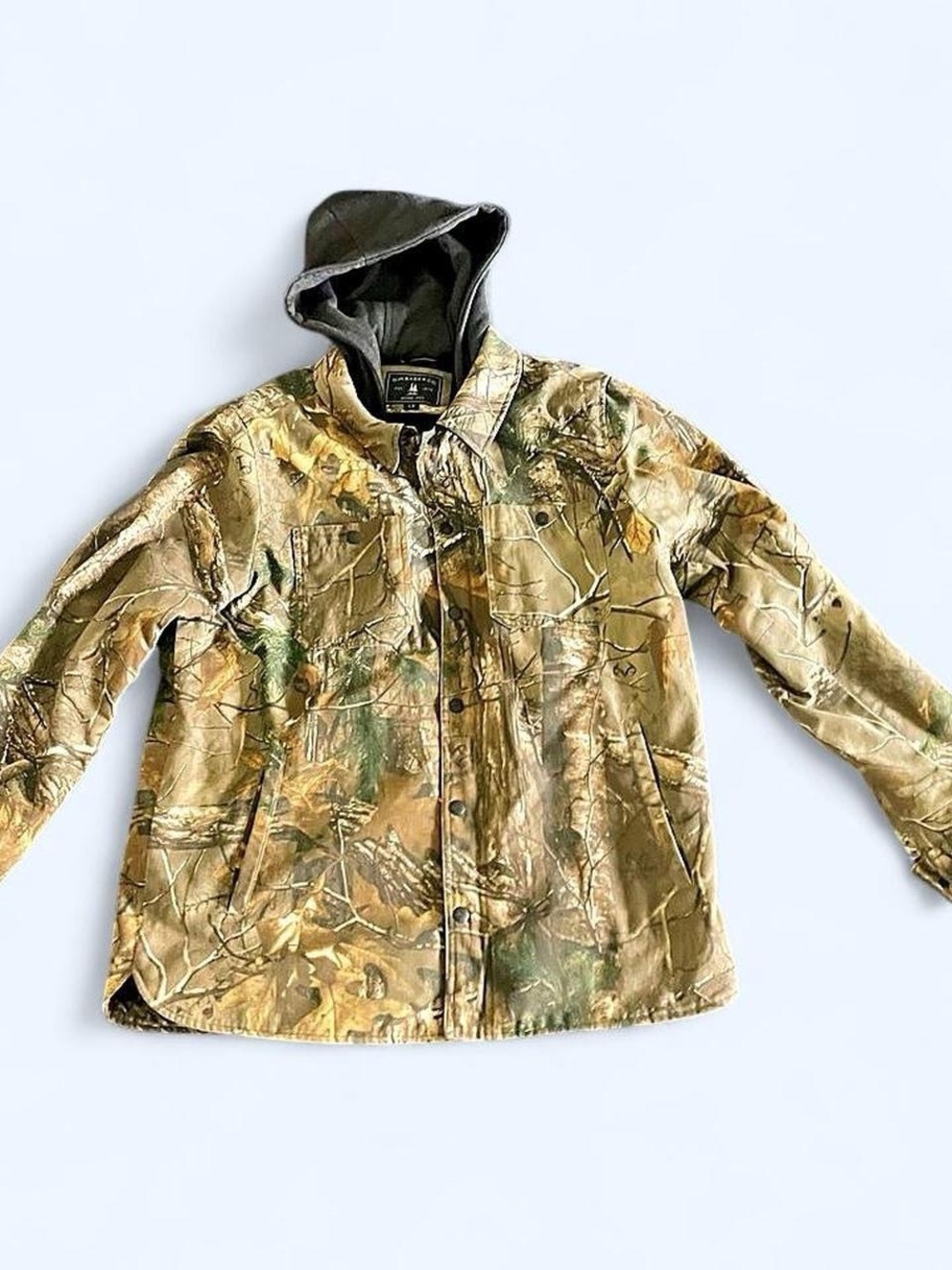 G.H. Bass & Co. Kids Camo Hooded Puffer Jacket - Green/Tan